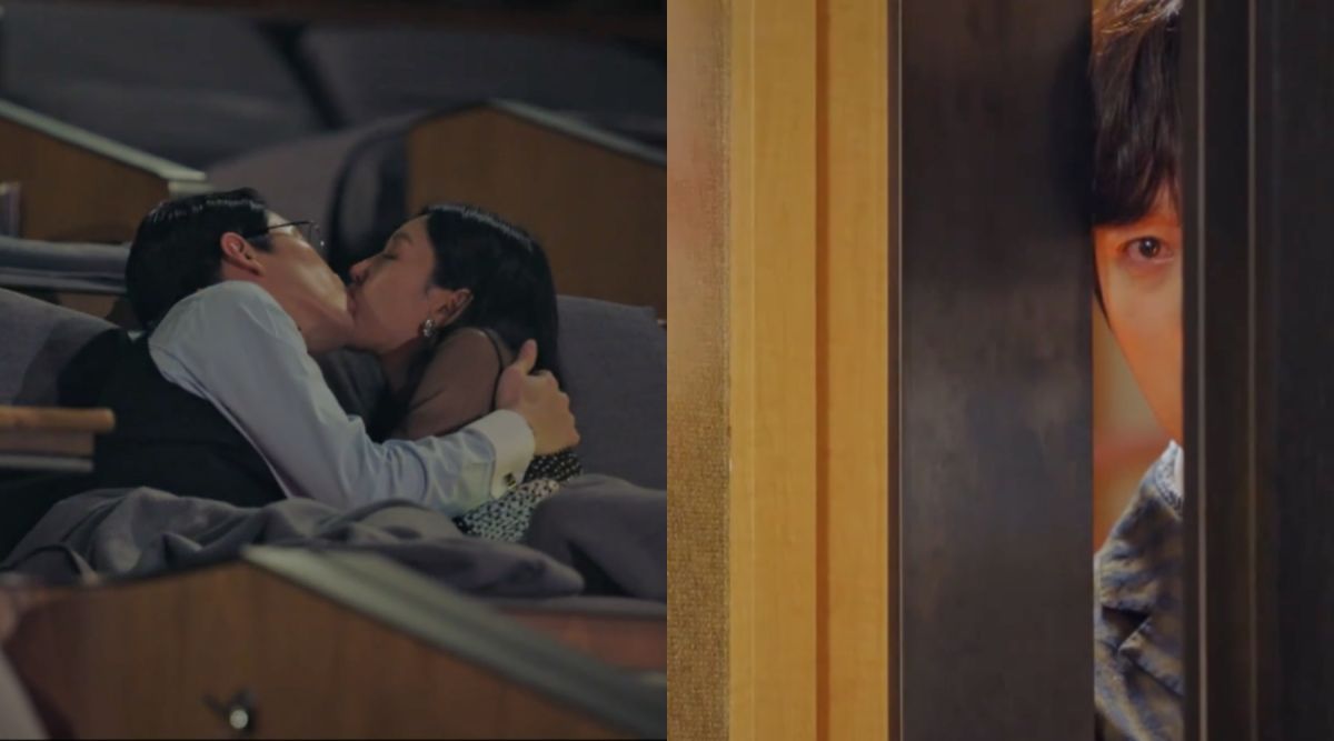 ▲劇中，不同樓層的金素妍（左圖右）跟嚴基俊搞婚外情；素妍丈夫鐘焄再次迷上初戀。（圖／翻攝愛奇藝海外站）