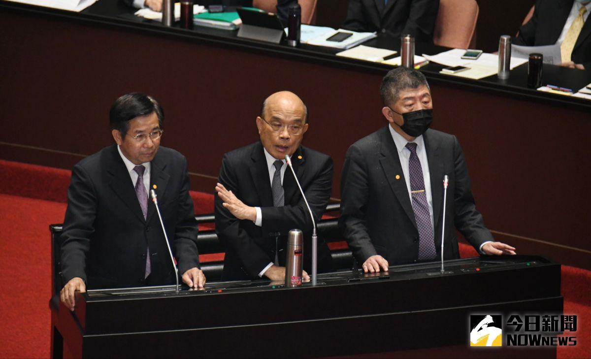 ▲行政院長蘇貞昌今（1）日答詢時稱豬農很支持萊豬的政策，晚間業者卻發聲明打臉，稱並無支持萊豬一事。（圖／記者林調遜攝）