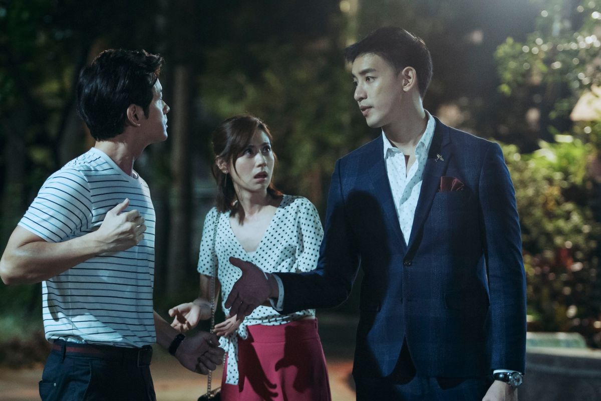 ▲林予晞（中）在《戒指流浪記》糾葛現任宥勝、前男友黃柏鈞三角習題 。（圖 / HBO Asia提供）