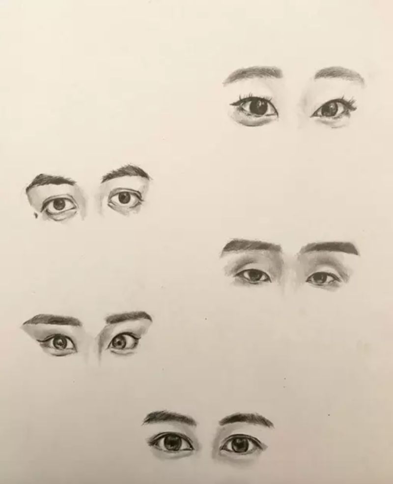 ▲女網友超會畫,將5位YouTuber的眼神畫得栩栩如生。(圖/翻攝自《Dcard》)