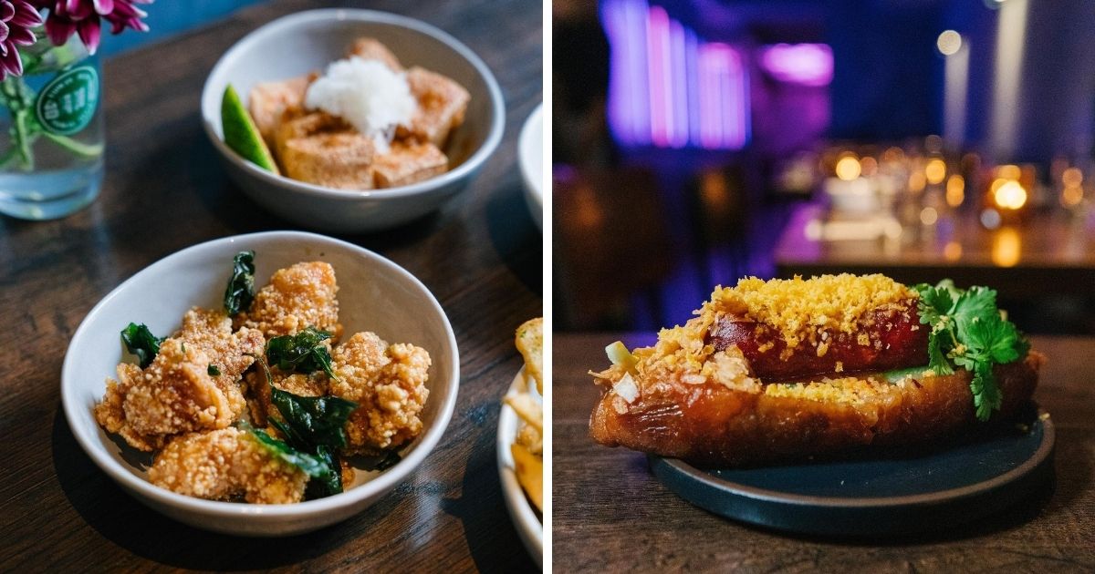 ▲886店內招牌大腸包小腸(右)、鹹酥雞。(圖|翻攝自886臉書)