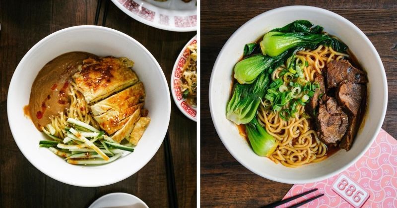 ▲886販賣各種台式美食,圖為特製麻醬涼麵(左)、牛肉麵。(圖|886/Facebook)