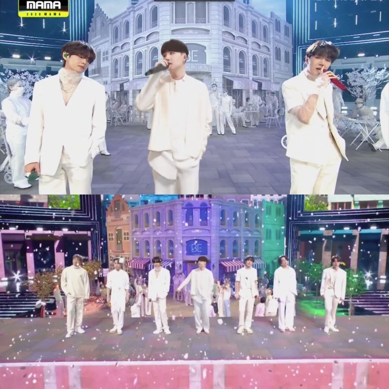 ▲▼BTS利用AR技術讓SUGA(下圖中)現身。(圖/翻攝Mnet、CJ