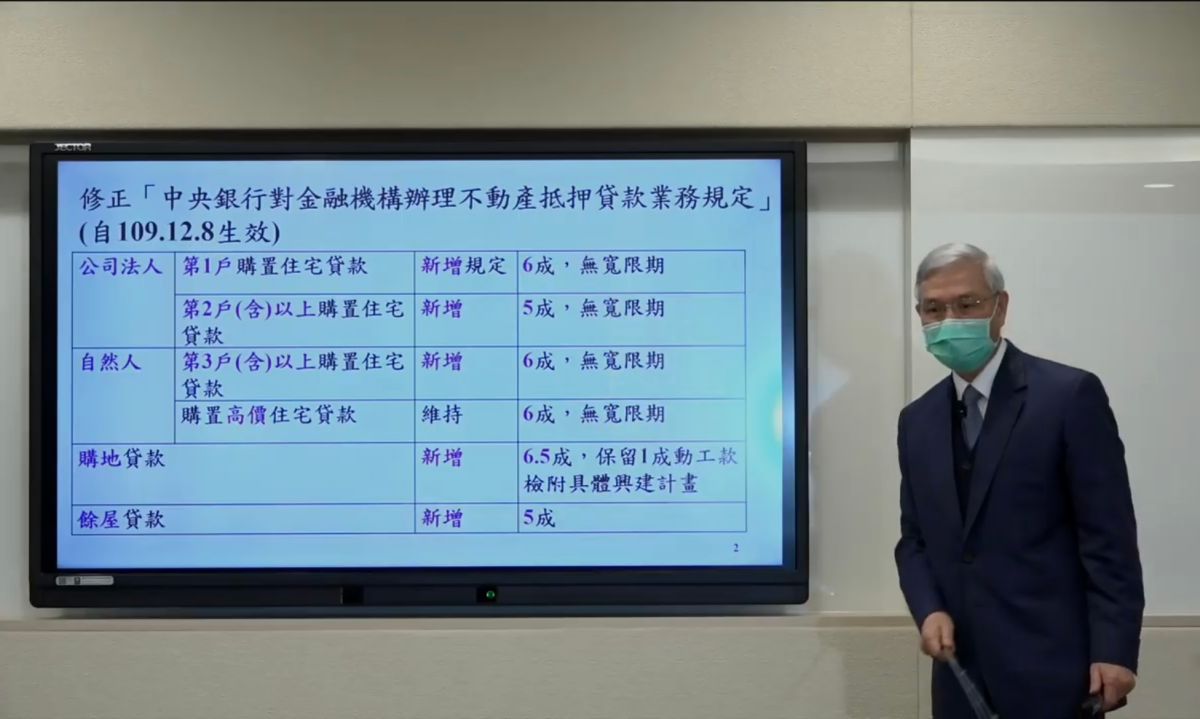 ▲中央銀行總裁楊金龍罕見召開記者會，說明調整央行不動產貸款針對性審慎措施。（圖／擷取自中央銀行直播）
