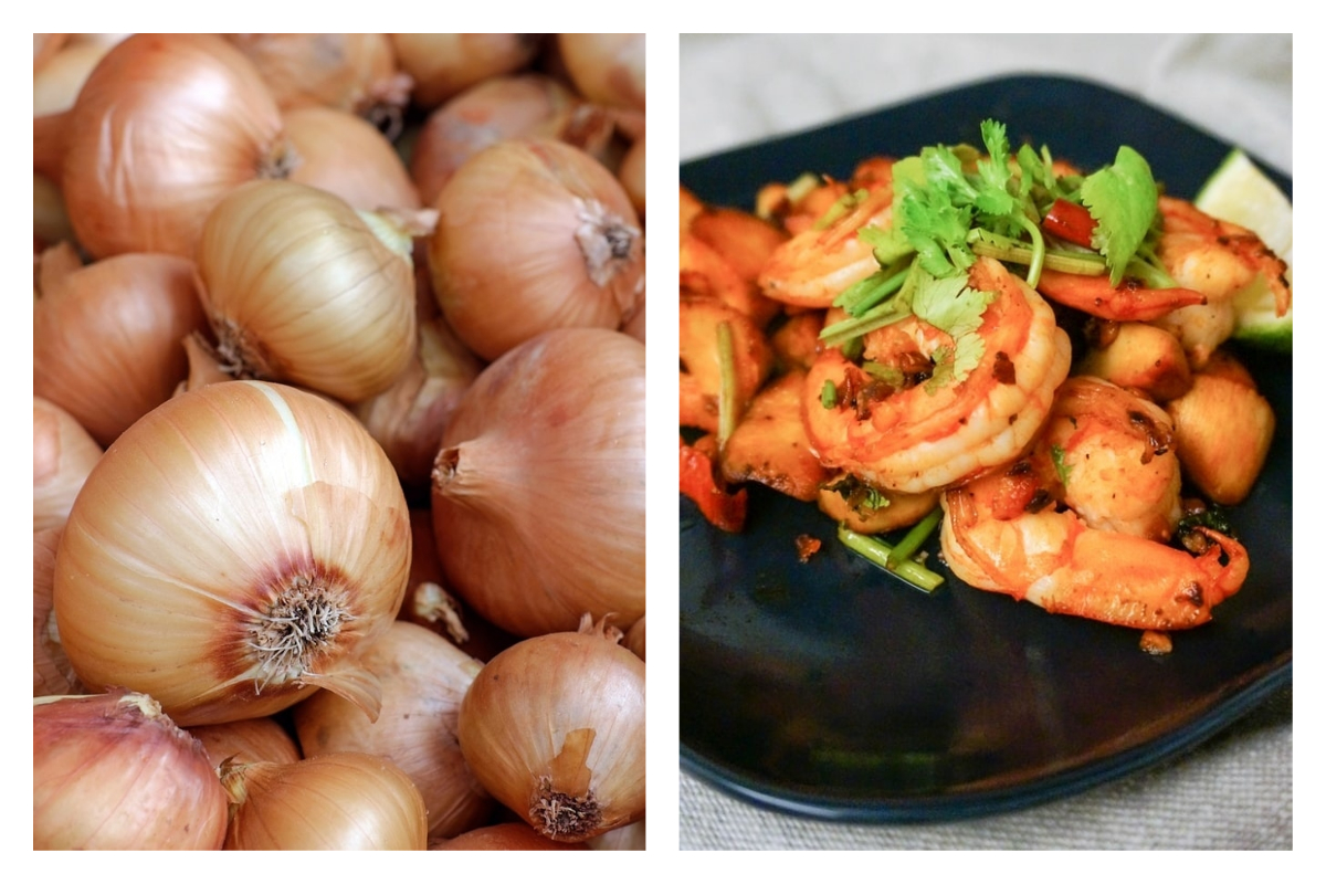 ▲網路傳言洋蔥和魚蝦一起吃會產生毒素，對此，食藥署解答了。（示意圖／翻攝自Unsplash）