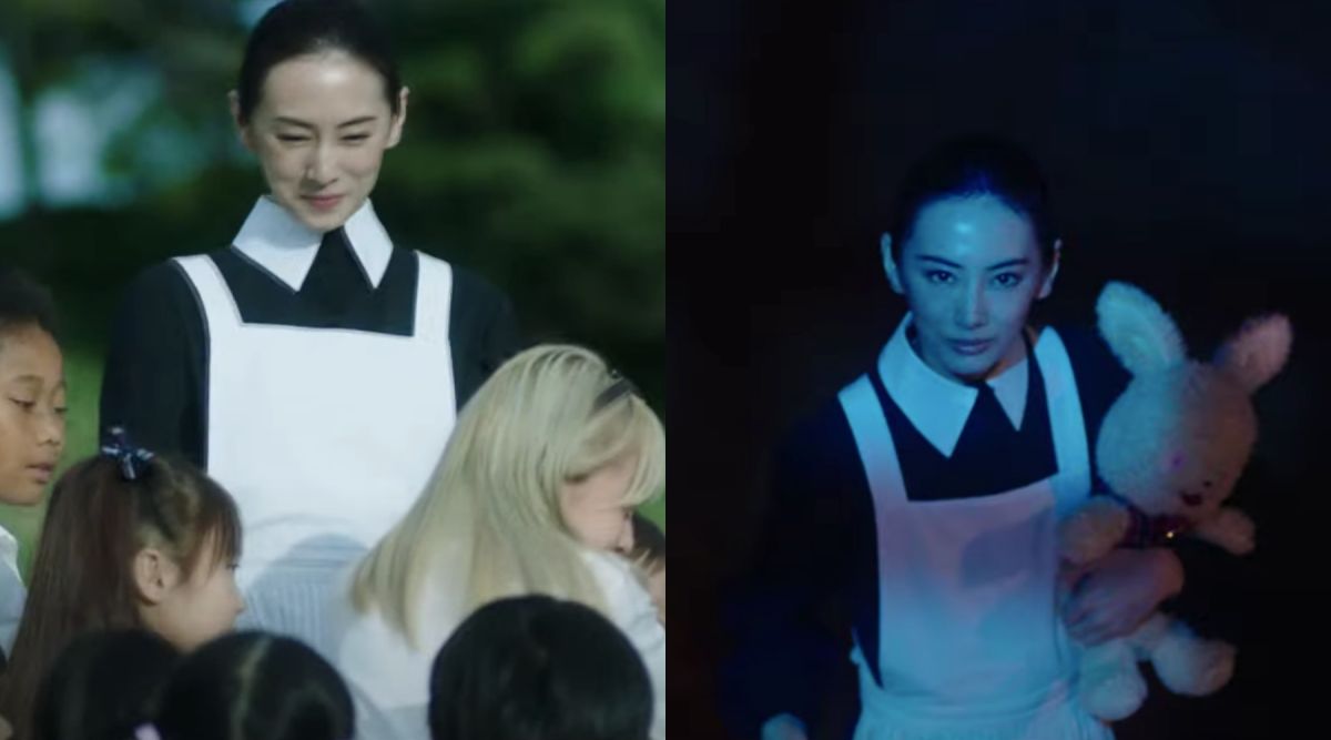 ▲《約定的夢幻島》中，北川景子將孤兒出貨給鬼。（圖／甲上）