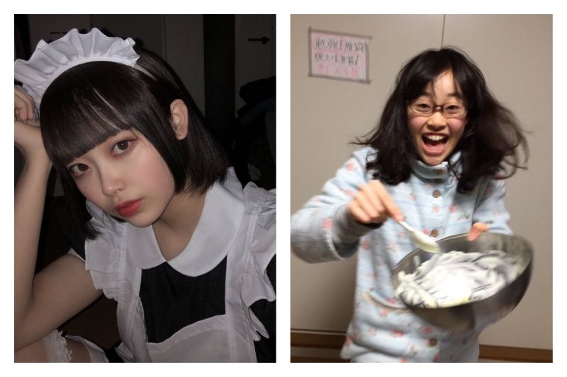 ▲日本一位女高中生分享自己3年前的舊照片，逆天反差讓網友看傻。（圖／翻攝自@ _89c3eb__的推特）