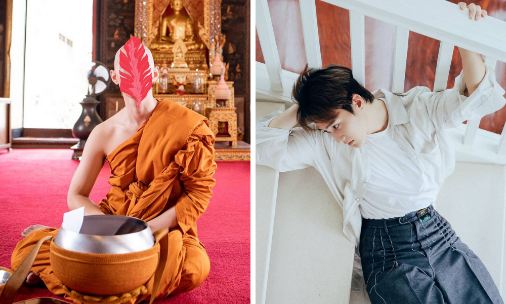 ▲泰國知名男星Captain（Chonlathorn “Captain” Kongyingyong）近日剃頭出家，當日還有不少圈內男神們紛紛到場支持。（圖／翻攝自微博、Instagram）