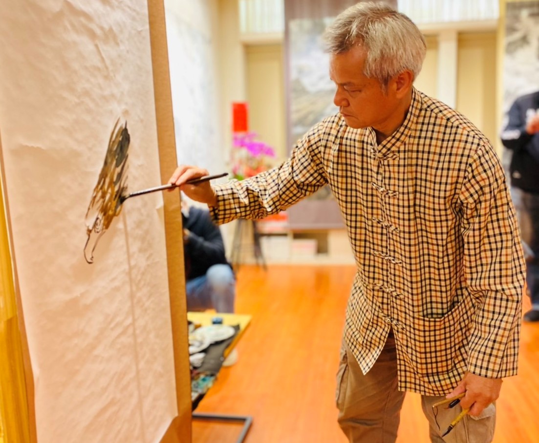 ▲陳玄茂大師長期在雲林沿海推廣藝術文化。（圖／記者蘇榮泉攝，2020.12.11）