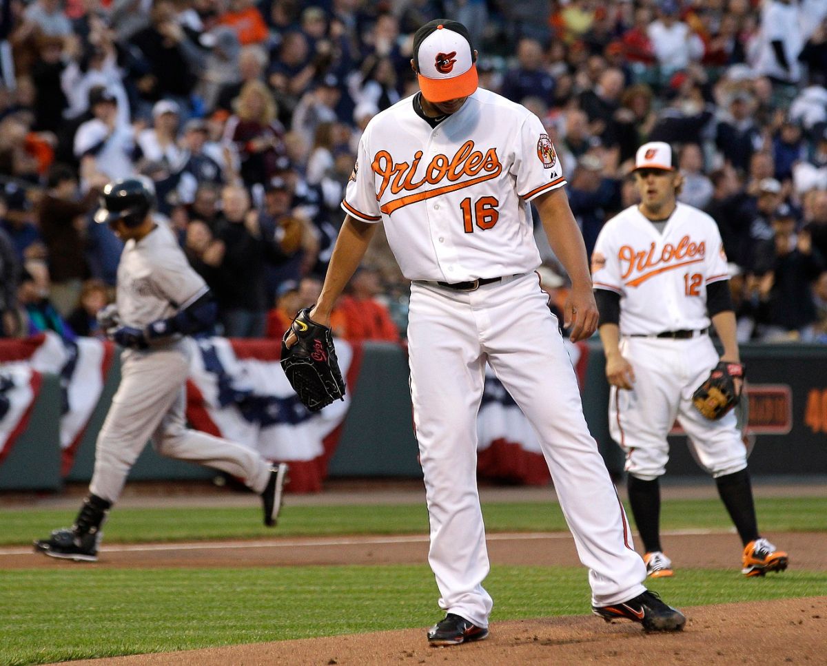 ▲陳偉殷大聯盟生涯處女秀就被Derek Jeter敲全壘打。（圖／美聯社／達志影像）