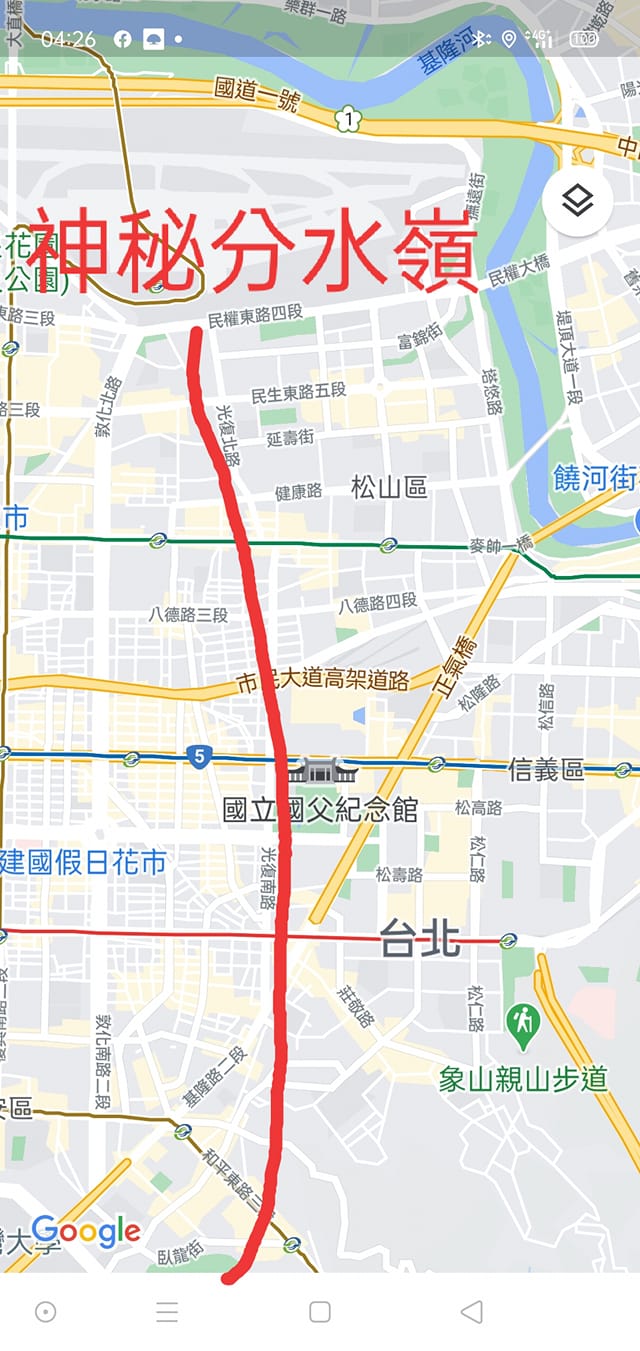 他曝台北神秘分水嶺:過了就沒雨