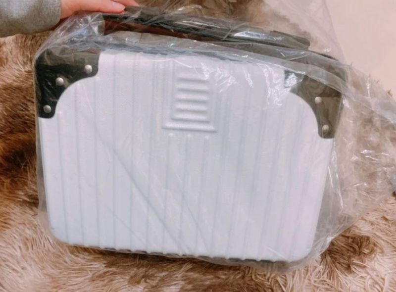 ▲女網友買了一個14吋的手提行李箱,要當交換禮物用。(圖/翻攝自《Dcard》)