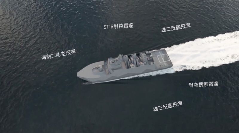 ▲高效能艦後續艦，首艘塔江艦搭載武器包括美製方陣快砲、雄風二型反艦飛彈、雄風三型反艦飛彈與海劍二防空飛彈。（圖／龍德造船提供）