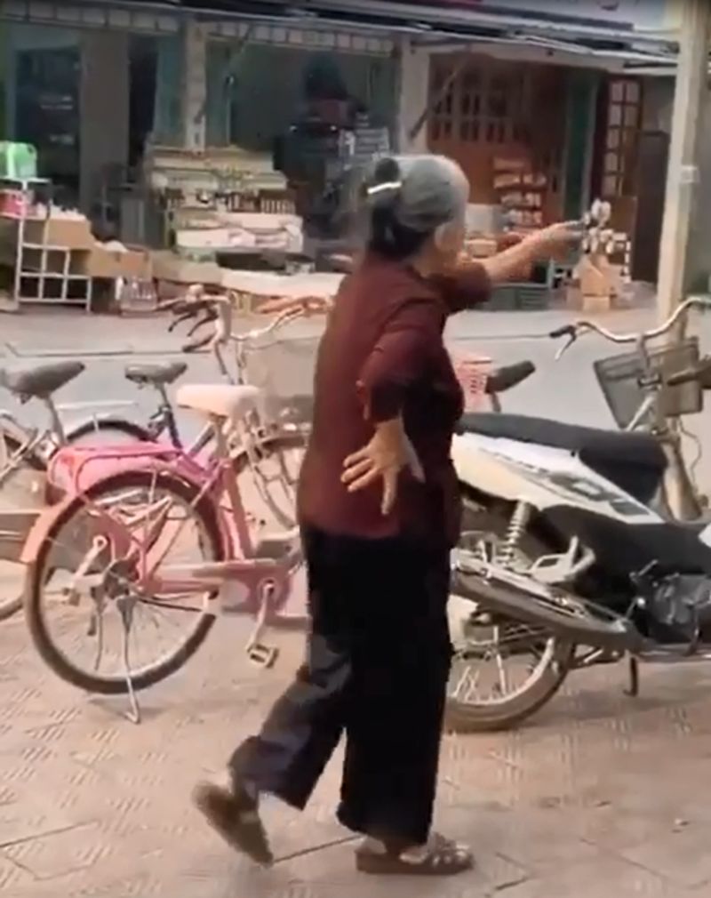 ▲白髮蒼蒼的越南老婦當街責罵自己的先生與小三。（圖／翻攝自《香港01》）