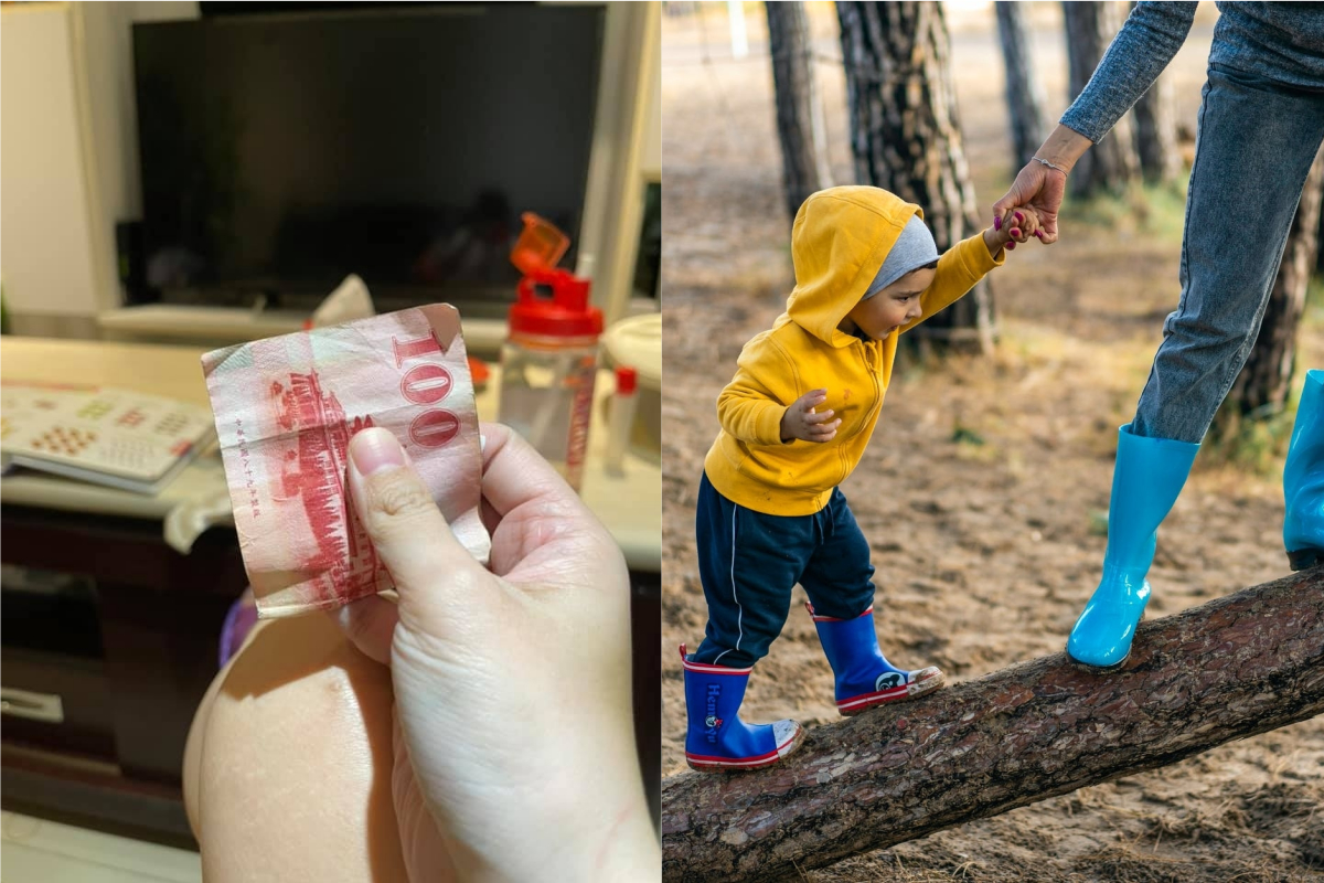 ▲有網友分享，兒子偷偷從爸爸口袋拿100元給她。（示意圖／翻攝自《爆怨2公社》及《pexels》 ）