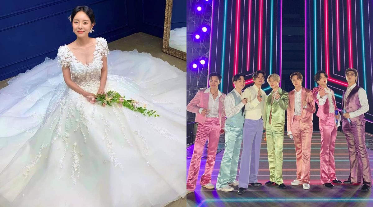 ▲BTS成員J-HOPE（右圖左）姐姐鄭智宇曝光新娘美照。（圖／BTS Twitter、鄭智宇IG）