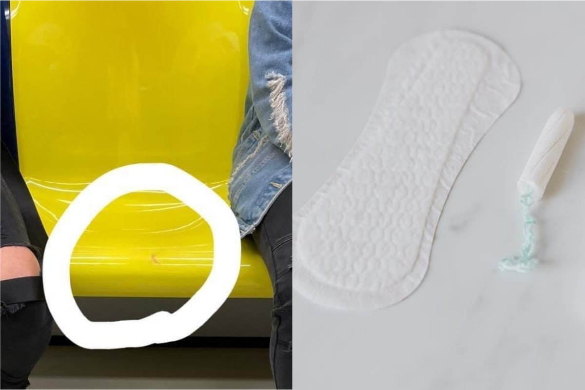 ▲有網友看到，一名女子的經血漏在捷運椅子上，另一名女乘客好心提醒，卻慘遭怒罵。（示意圖／翻攝自《爆怨2公社》及《pixabay》 ）