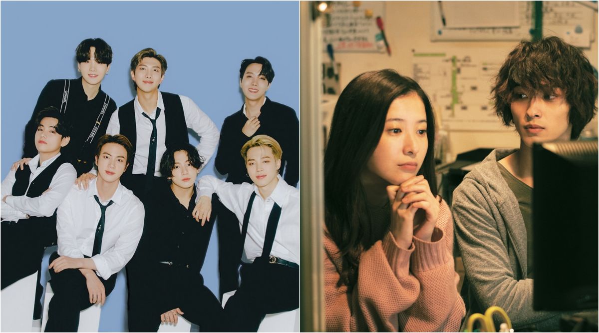 ▲BTS（左）為電影製作主題曲，女主角驚呆。（圖／威視電影）