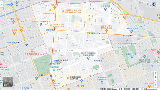 ▲高雄市新興區不僅有兩條捷運交會，還有密集的金融、科技重鎮，是高雄人記憶中的金融特區。（圖／翻攝自Google