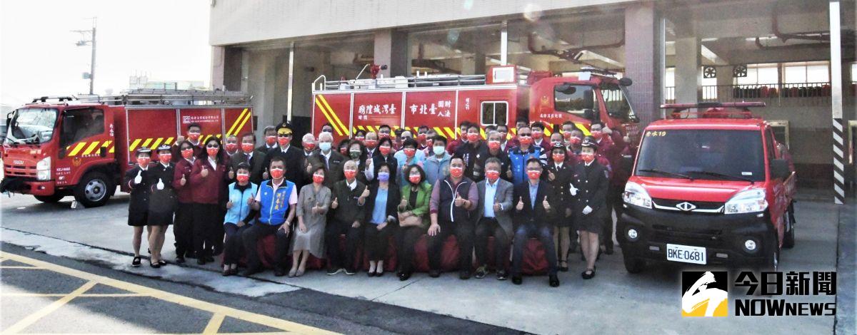 ▲財團法人臺北市臺灣省城隍廟、瑞晉企業公司、黃林美蘭及東瑋鑫有限公各捐贈消防車1輛，合計3輛，共1千90萬元，予彰化縣消防局。（圖／記者陳雅芳攝，2020.12. 29）