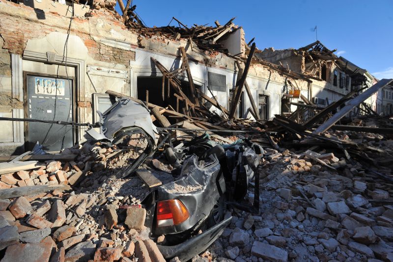 ▲克羅埃西亞29日發生規模6.4強震，造成至少1人死亡、多人受傷。（圖／美聯社／達志影像）