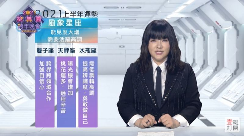 ▲唐綺揚身穿MIB造型現身跨年現場。(圖