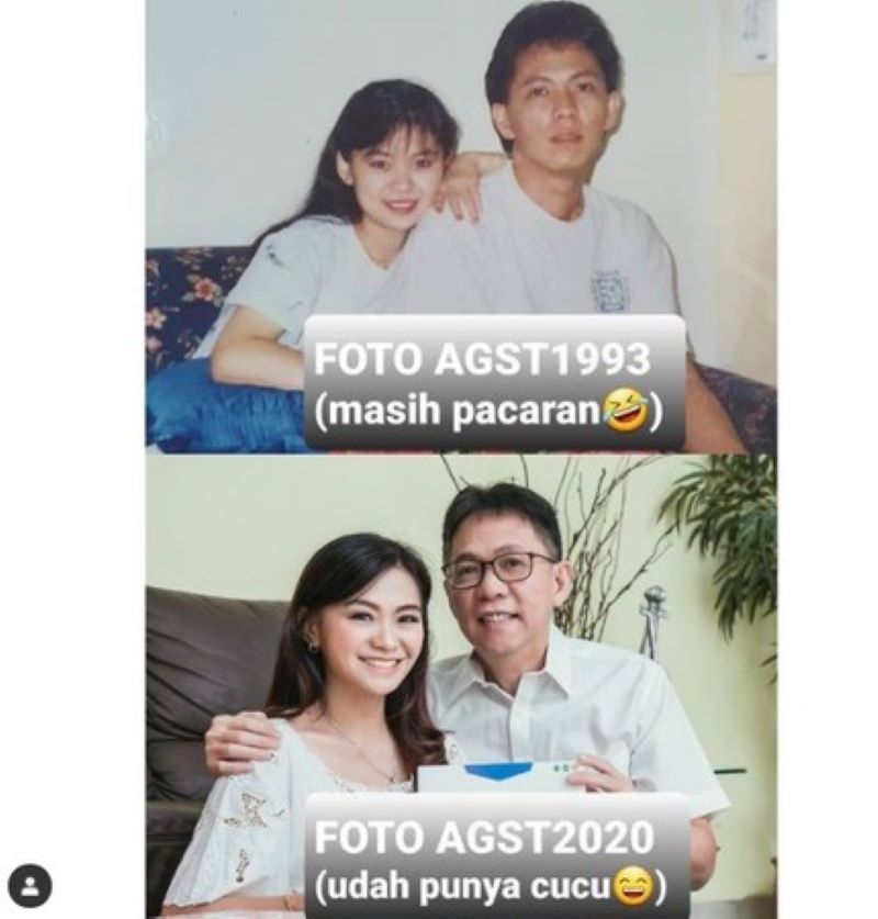 ▲Puspa Dewi貼出27年前和老公的合照。（圖／翻攝Puspa Dewi IG）