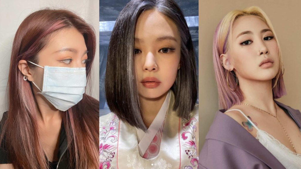 ▲瀏海挑染是近期新的髮型潮流。（圖／翻攝自IG@ ga.hwaa、jennierubyjane、jiminxjamie）