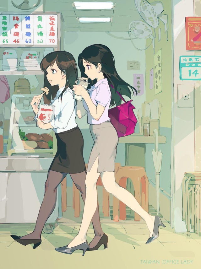 ▲The cartoon shows two Taiwanese office ladies trying to decide what to eat for lunch. (Photo courtesy of @u/AustinYaoChen/Reddit)