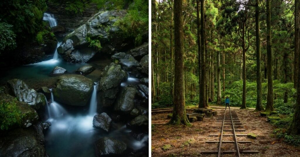 ▲The photo (right) are taken at Dongyanshan National Forest Recreation Area in Sanxia, while the other taken at Wulai (right). (Courtesy of Ryan Hevern)