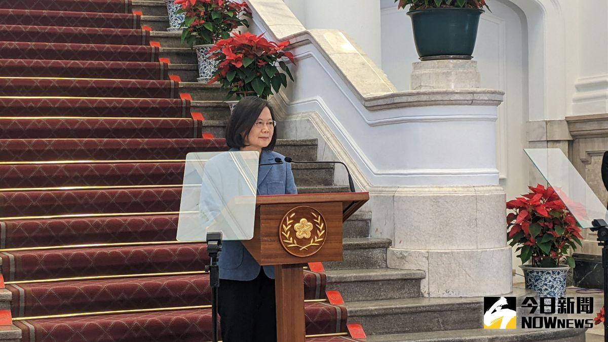▲蔡英文總統發表2021元旦談話，在兩岸關係方面，蔡總統表示，等疫情受到有效控制時，期待兩岸人民會逐步恢復正常有序的交流。（圖／記者鄭宏斌攝，2021.01.01）