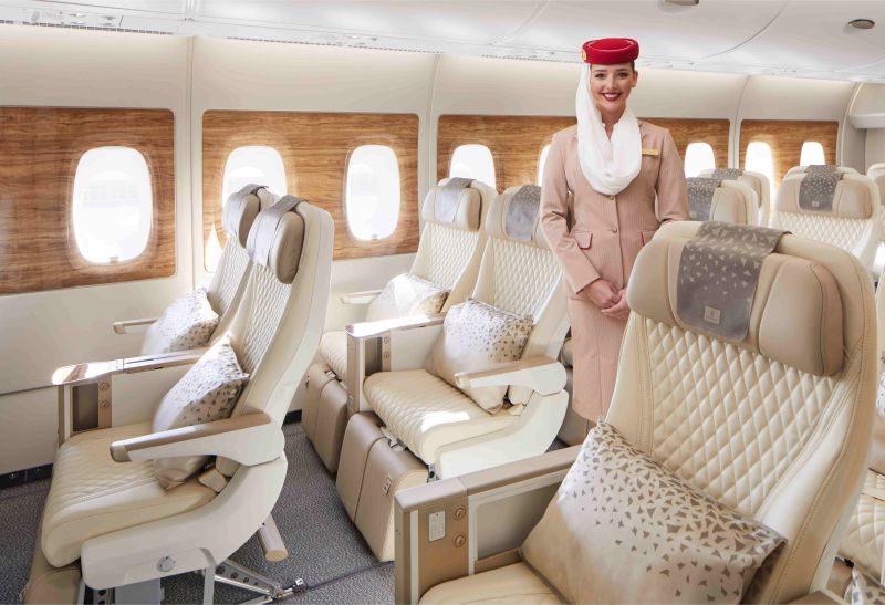 ▲阿聯酋航空推出A380全新豪華經濟艙及嶄新內裝。（圖／阿聯酋航空）