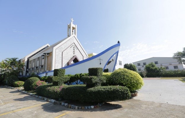 ▲東海磐頂教堂，其獨特的船身外型乃是根據聖經中諾亞方舟故事建造而成。(圖／觀旅局提供2021.1.2)