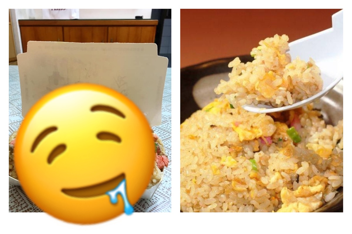 ▲鮭魚炒飯裝到「餐盒變形」！超低金額曝光。（圖／翻攝自臉書社團《老百姓日常三餐交流會》和PhotoAC）