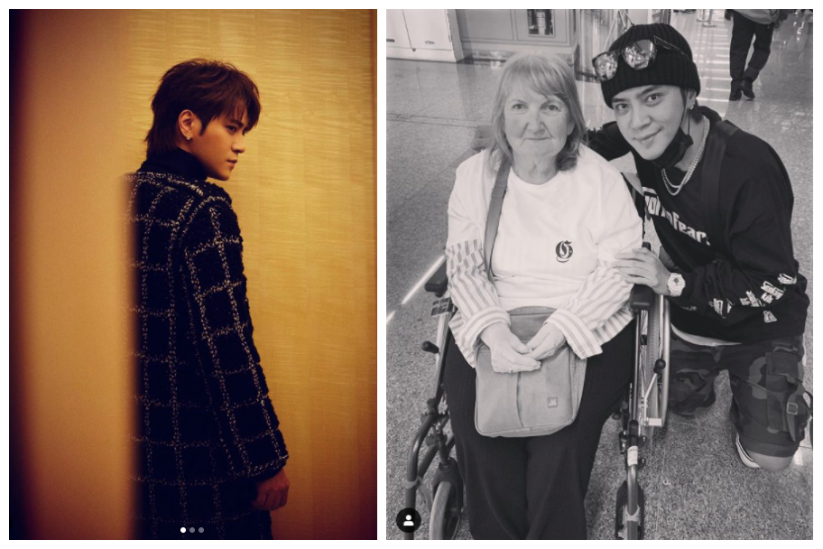 ▲羅志祥（左圖、右圖右）鐵粉英國奶奶染疫過世，他難過發文悼念。（圖／翻攝羅志祥IG）