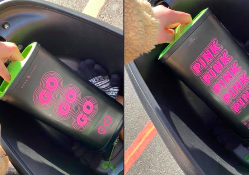 ▲網友分享自己去Gogoro充電站換到特別的粉色電池。（圖／Gogoro