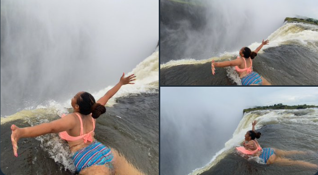 ▲維多利亞瀑布位在非洲尚比亞和辛巴威交界，是世界三大瀑布之一，有魔鬼瀑布之稱，(圖／翻攝Twitter)