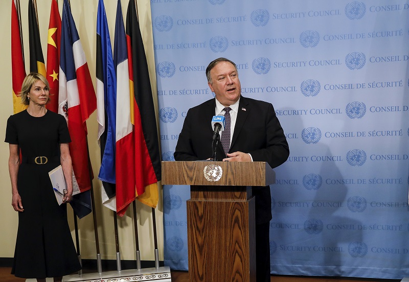 ▲美國國務院宣布，為確保交接工作順利，取消所有人員的出訪計畫，包括國務卿蓬佩奧的歐洲行程，以及原本即將訪台的駐聯合國大使克拉夫特的行程。（圖／美聯社／達志影像）