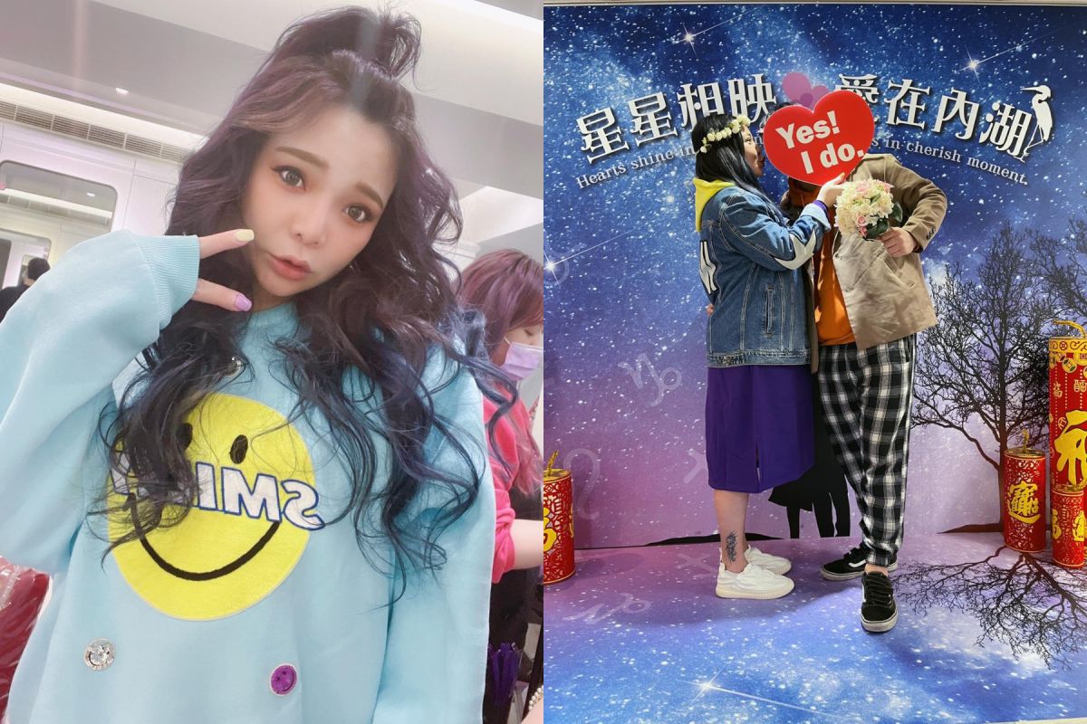 ▲小甜甜（左）拜了位在日月潭的月老廟，1年後就真的結婚當媽。（圖／小甜甜臉書）