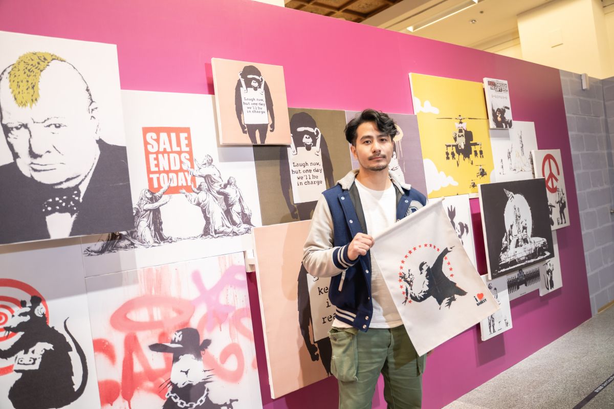 ▲郭彥甫欣賞街頭藝術大師Banksy顏色鮮明、線條直接。（圖／寬宏提供）