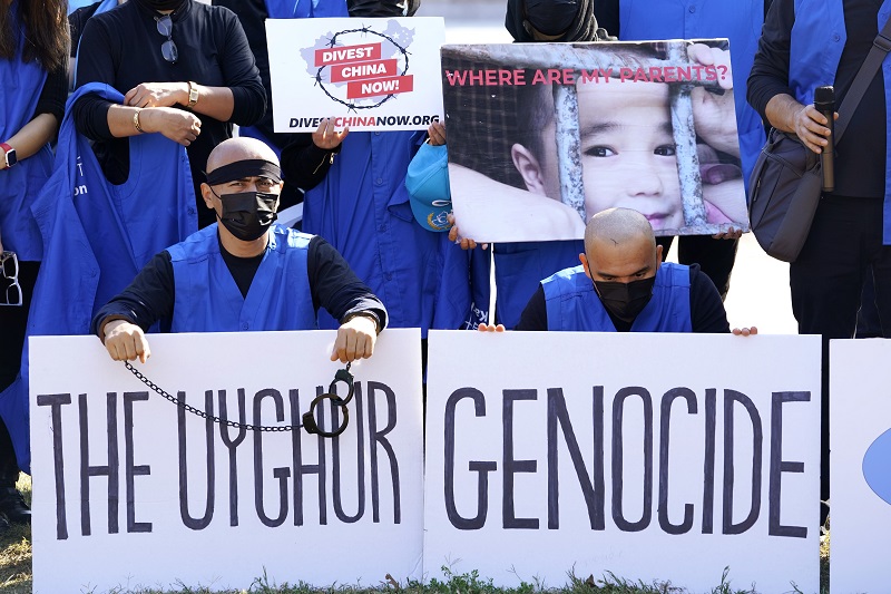 ▲中國當局對新疆維吾爾族的再教育政策引發許多批評聲浪，要求中國當局停止迫害少數民族。（圖／美聯社／達志影像）