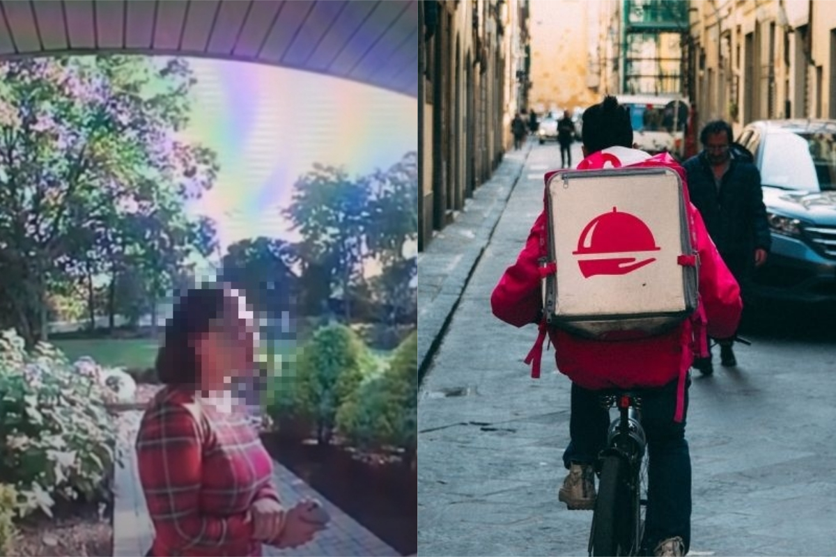 ▲美國有一名男子叫外送，沒想到外送員把餐點送抵門口後不肯離去，這才發現原來她是想要額外小費。（示意圖／翻攝自《Driver Man》YouTube及《pexels》 ）