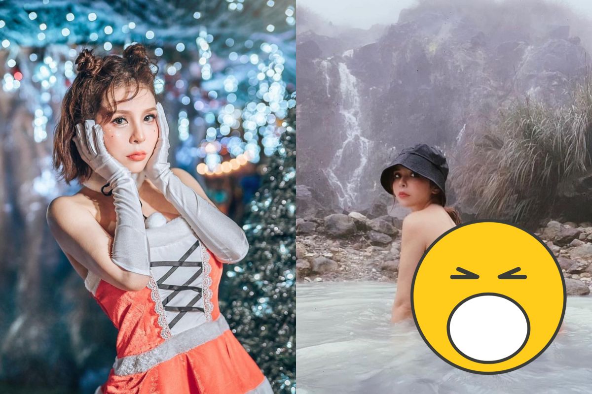 ▲陳香菱穿泳裝泡野溪溫泉。（圖／陳香菱IG） 