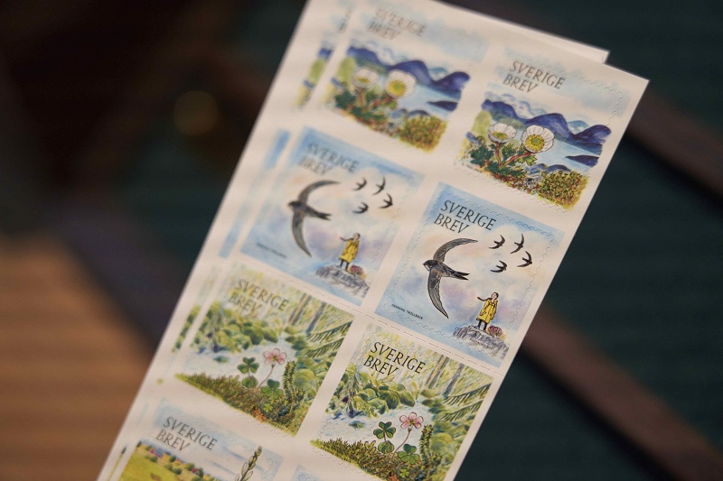 ▲環保小鬥士童貝里成了郵票主人翁，瑞典郵政機構最新發行郵票將看到她的身影。（圖／美聯社／達志影像）