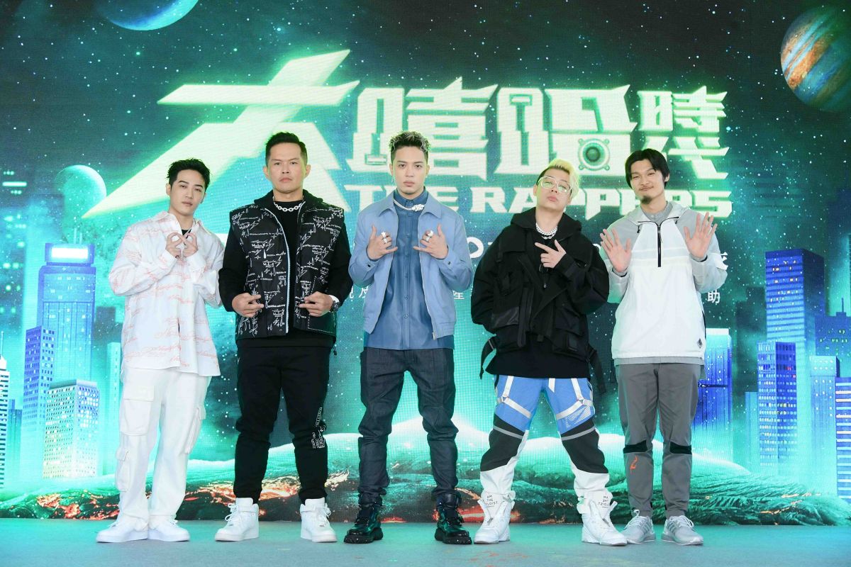 ▲熊仔（左起）、大支、J.Sheon、剃刀蔣、Leo王挖掘嘻哈新秀。（圖／三立）