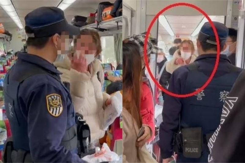 ▲外國女子不斷在車廂內咆哮,最後讓警方和列車長出面處理。(圖/翻攝自《爆廢公社公開板》