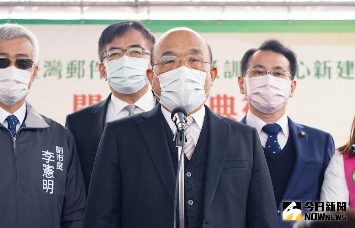 ▲蘇貞昌呼籲國人，能夠減少移動就少移動，多用視訊，幫醫護人員減少壓力、減輕負擔，也減輕所有相關服務人員的負擔。（圖／記者李春台攝, 2021.01.18）