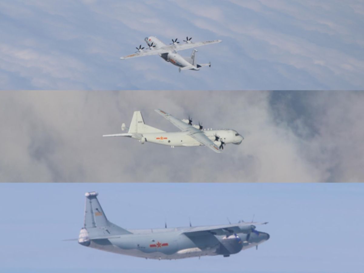 ▲國防部18日晚間證實，有3架次運8共機擾台，分別為技術偵察機（上）、反潛機（中）、遠干機（下）。（圖／國防部提供）