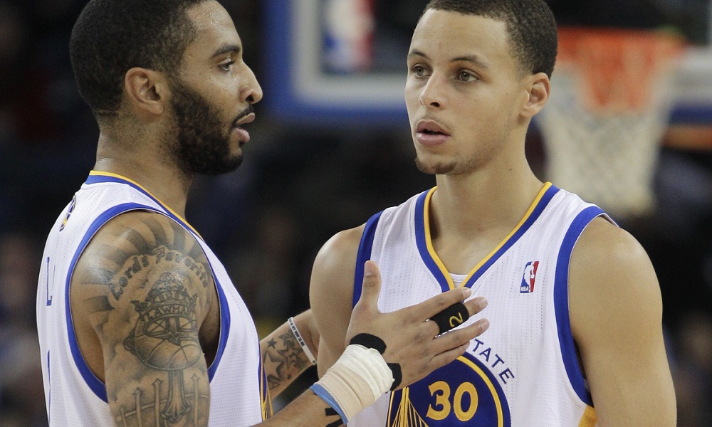 ▲Acie Law和Stephen Curry曾經一起在勇士效力過。（圖／美聯社／達志影像）