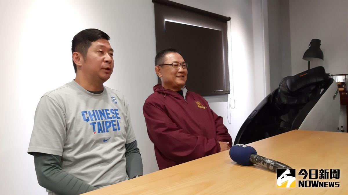 ▲九太科技董事長沈會承和籃協副祕書長李雲翔。（圖／林建嘉攝）